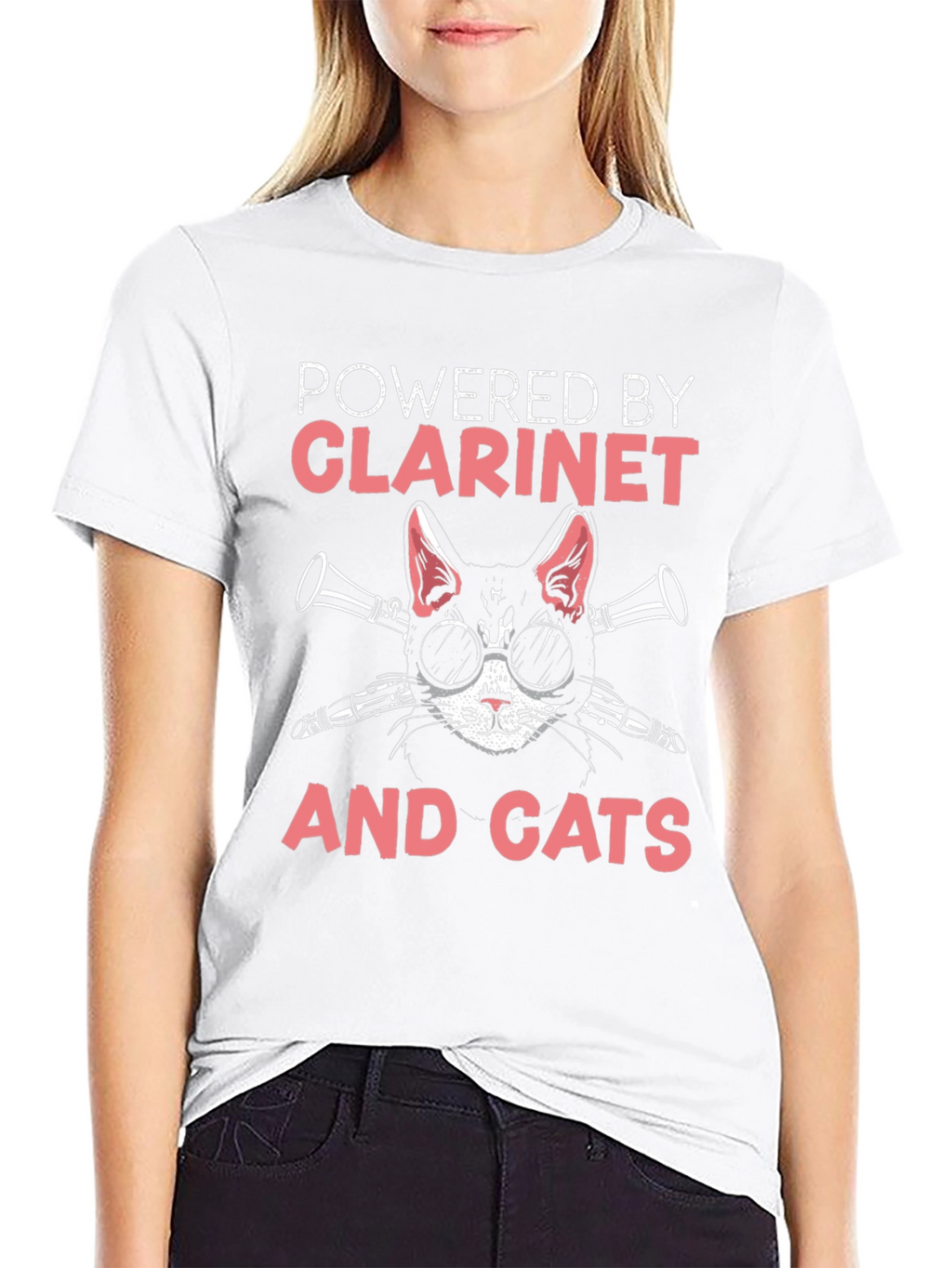 Powered By Clarinet and Cats T-Shirt