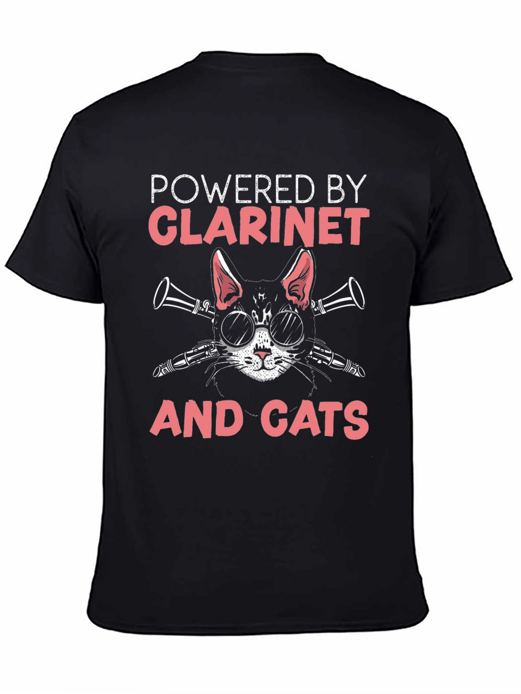 Powered By Clarinet and Cats T-Shirt