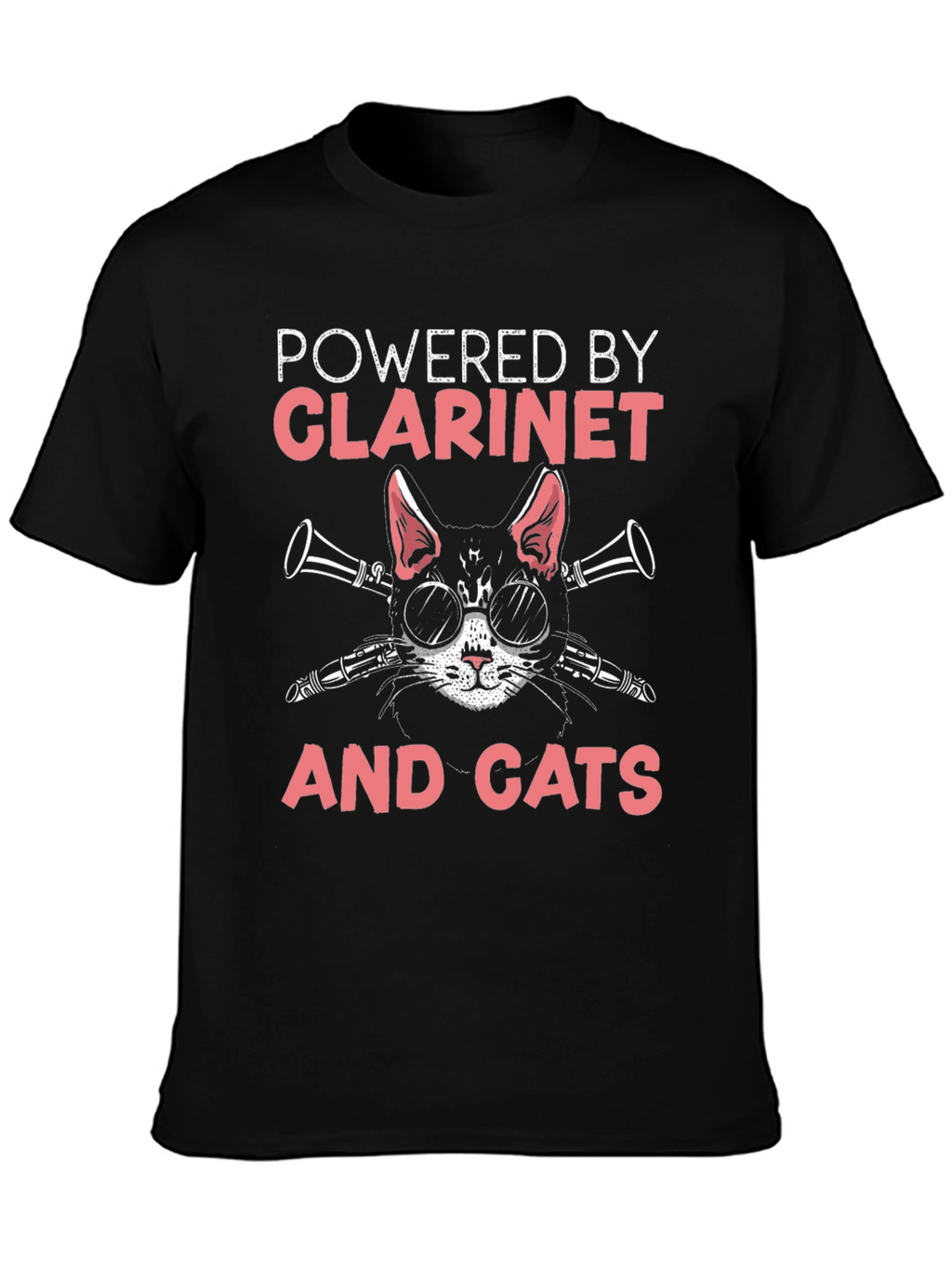 Powered By Clarinet and Cats T-Shirt