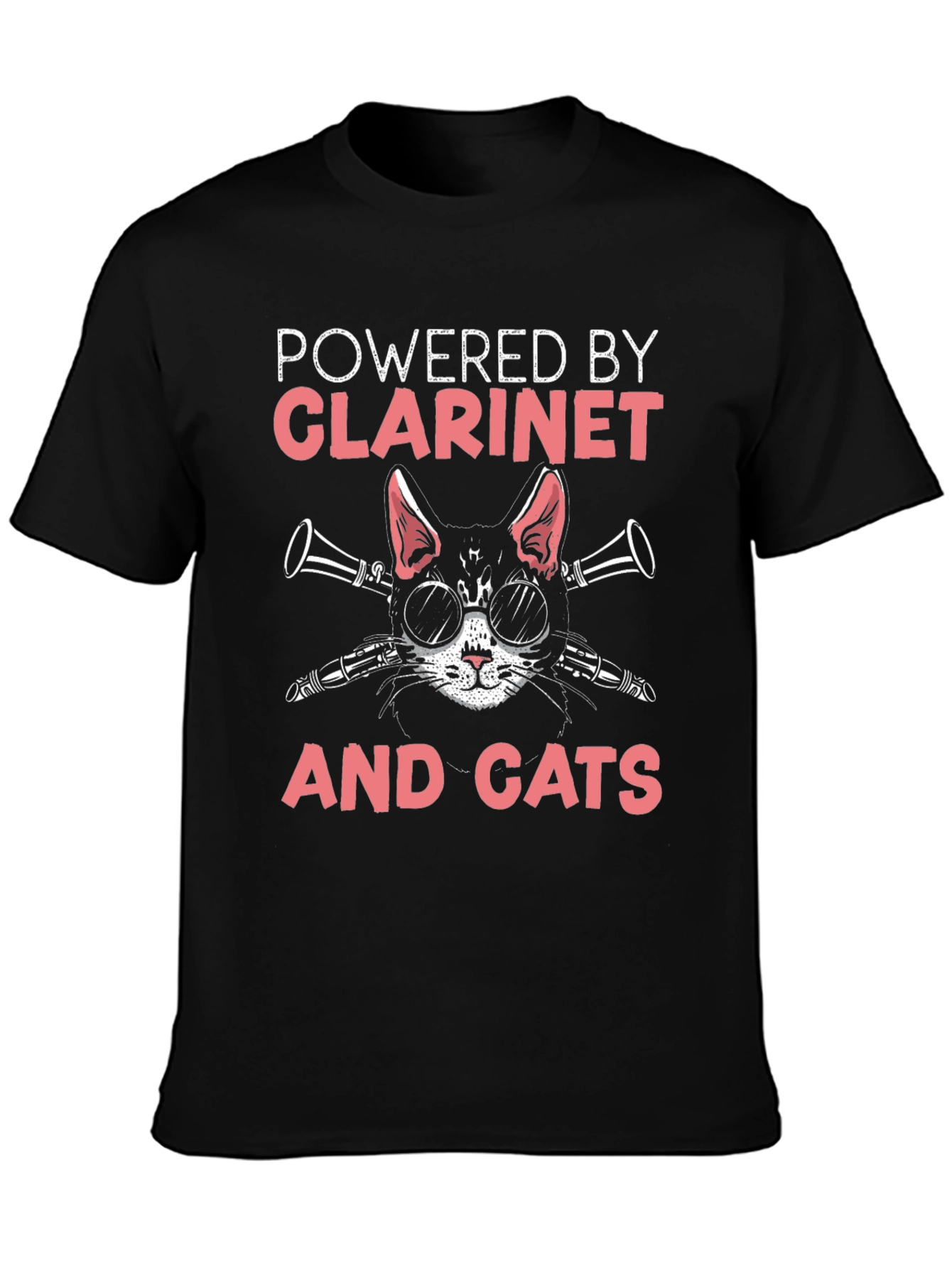 Powered By Clarinet and Cats T-Shirt