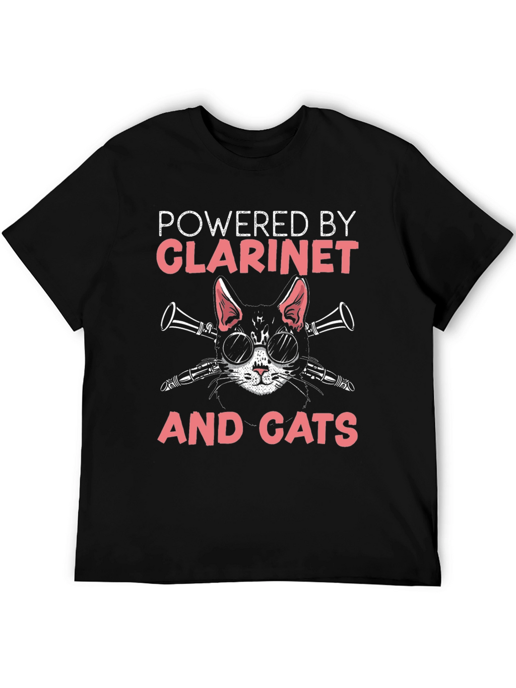 Powered By Clarinet and Cats T-Shirt