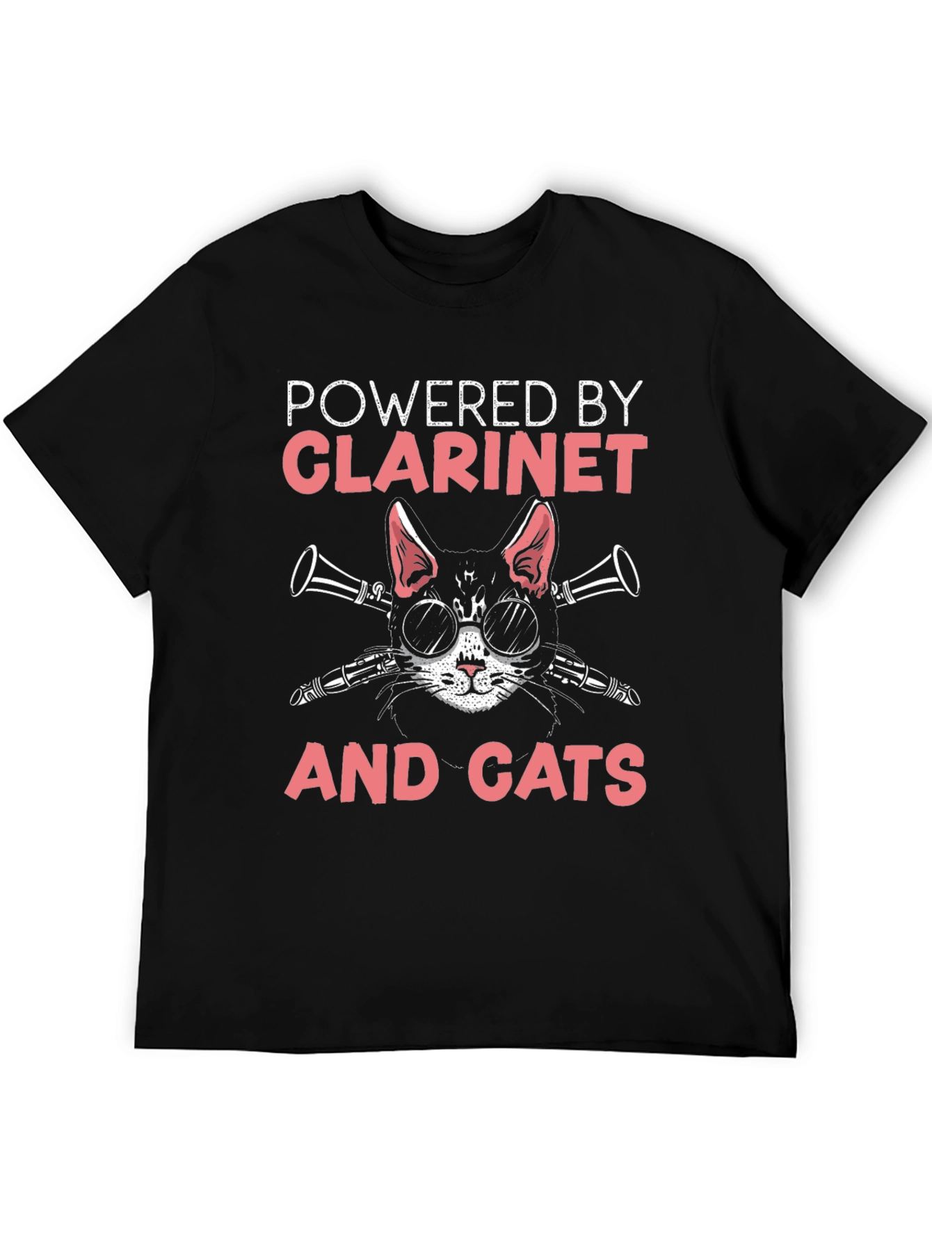 Powered By Clarinet and Cats T-Shirt