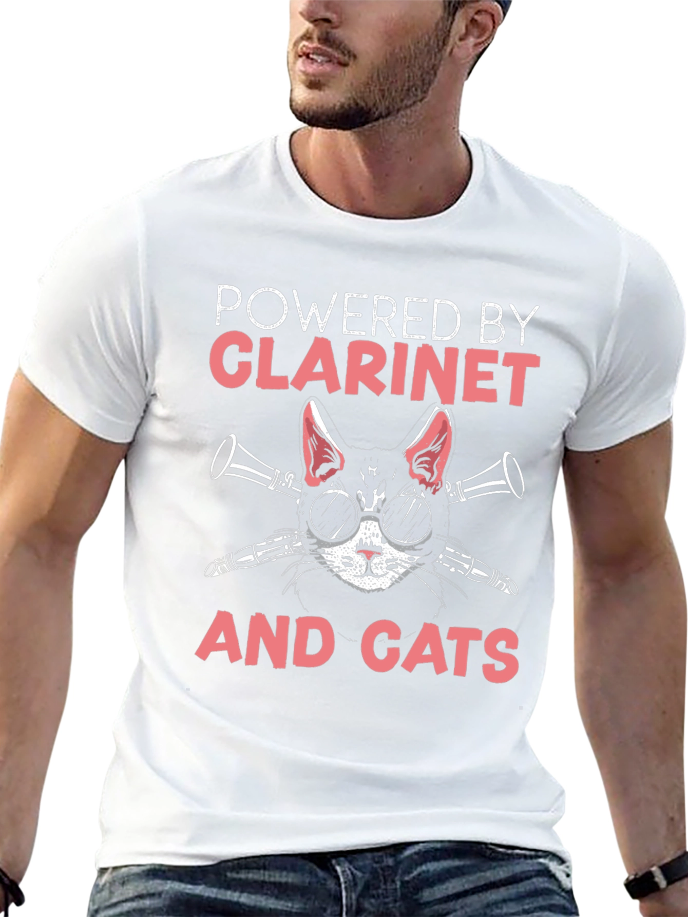 Powered By Clarinet and Cats T-Shirt
