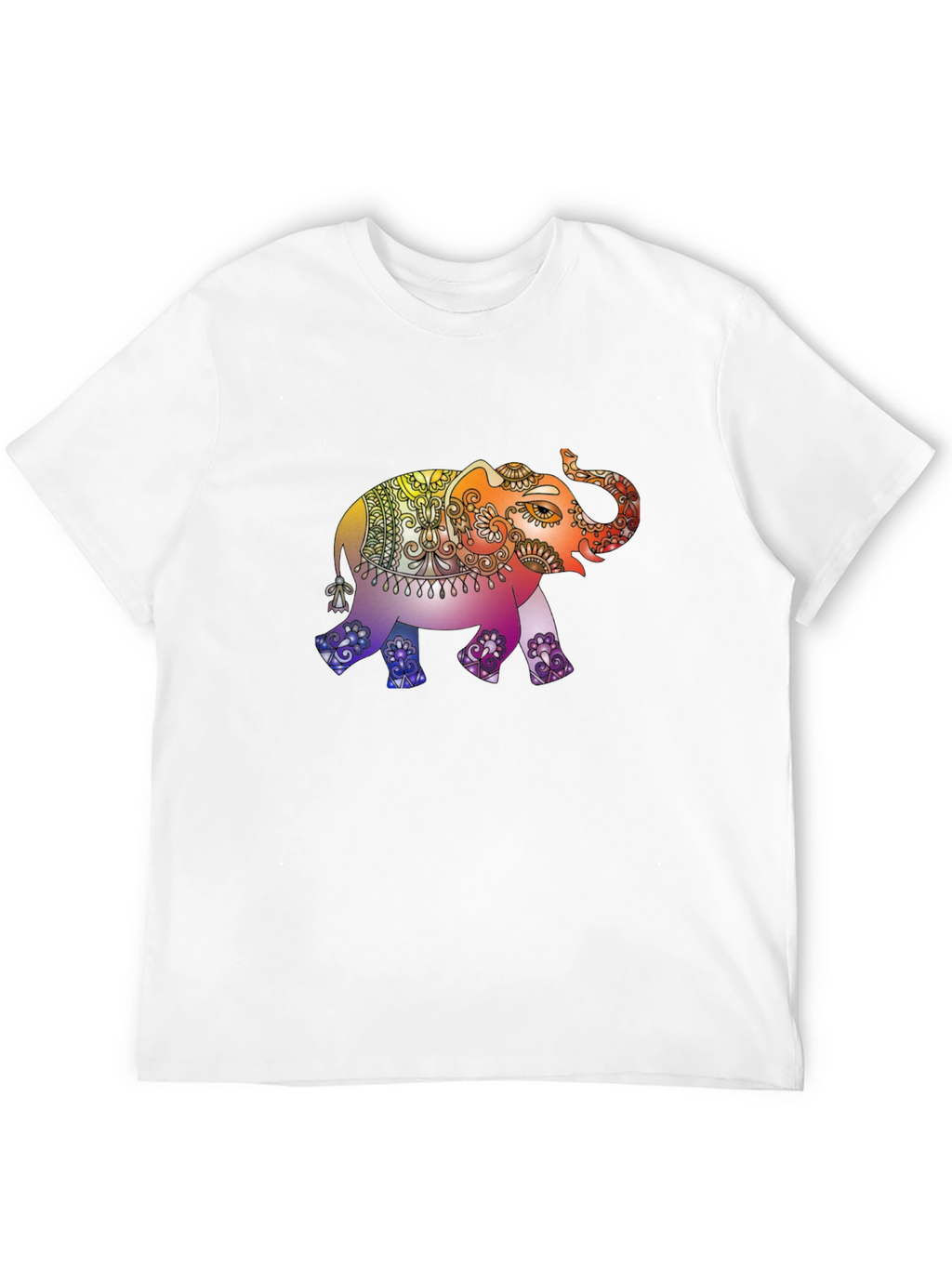 Elephant Mandala Graphic Tee - Mens Black T-Shirt