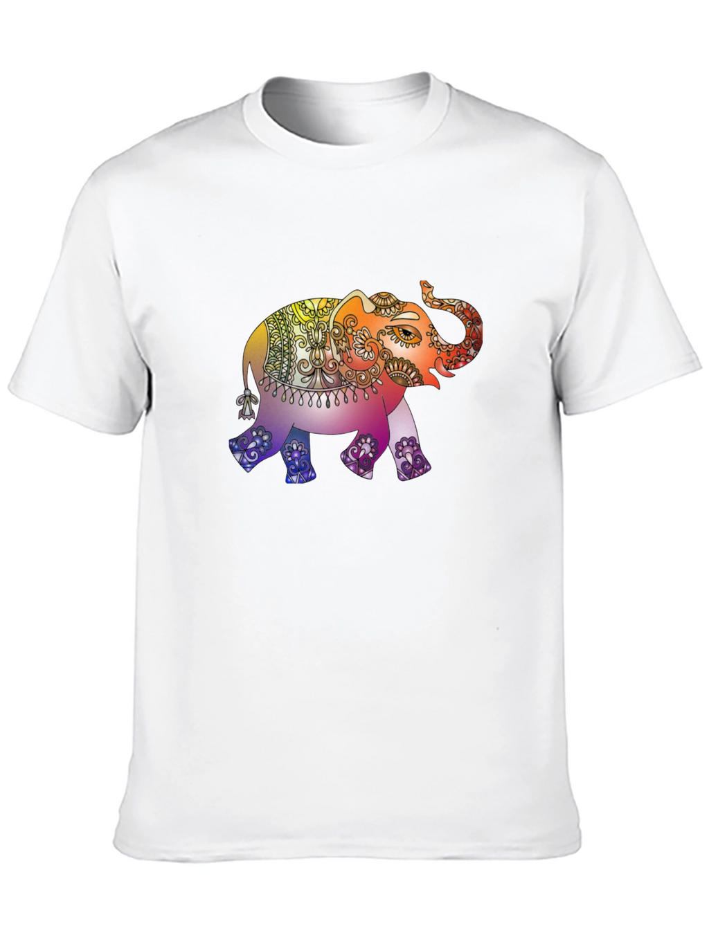 Elephant Mandala Graphic Tee - Mens Black T-Shirt