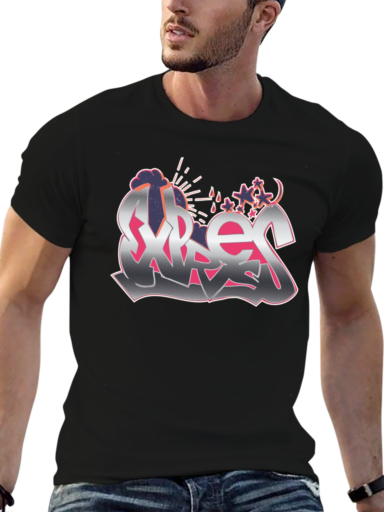 Street Art Style Graphic T-Shirt