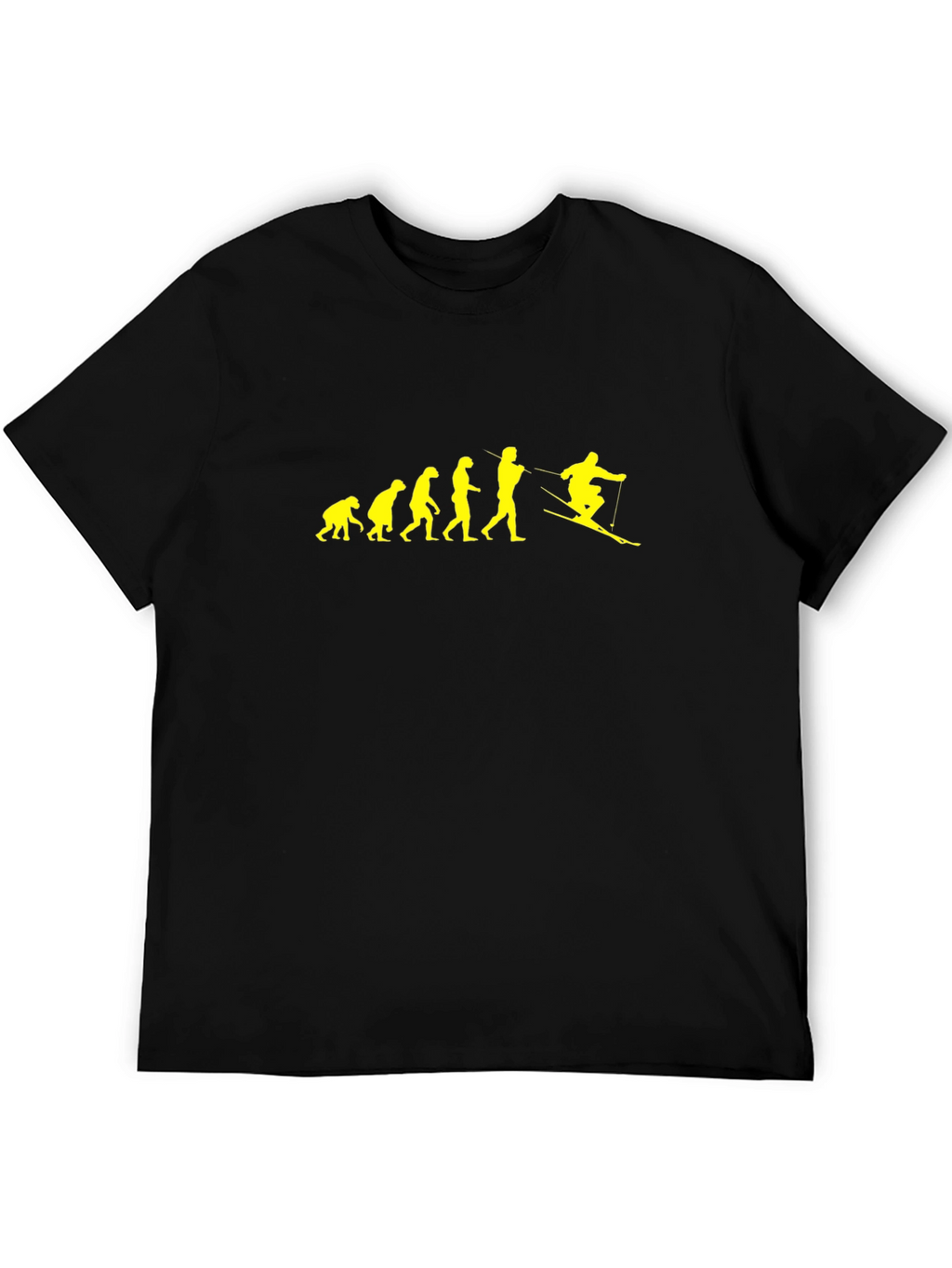 Evolution of Skiing T-Shirt - Black Cotton Tee