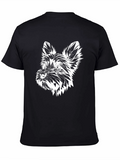 Abstract Dog Graphic Tee - Stylish Black T-Shirt