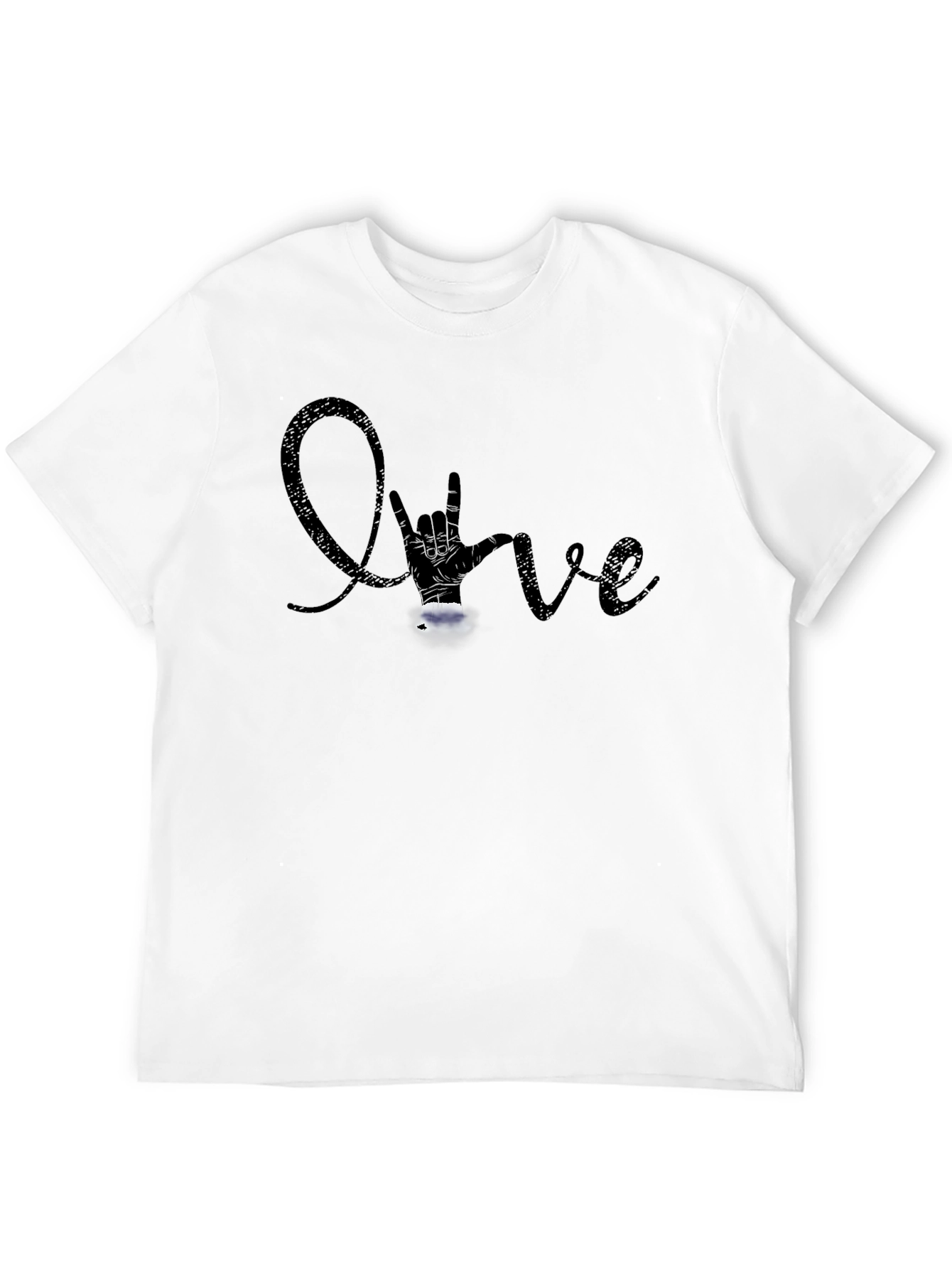 Love Sign Language Graphic Black T-Shirt