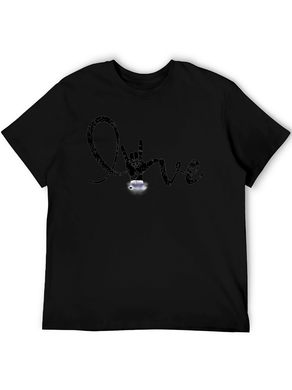Love Sign Language Graphic Black T-Shirt