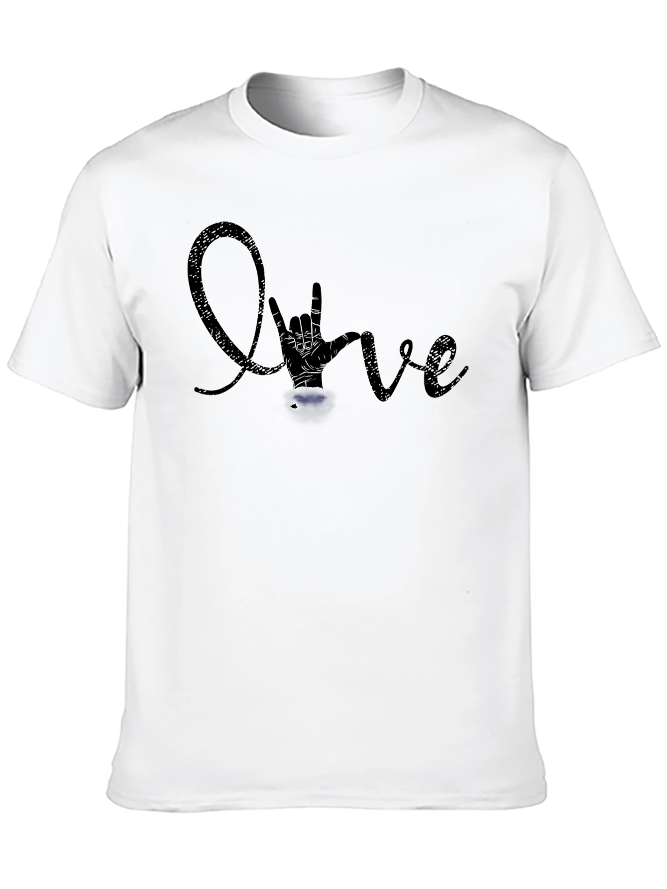 Love Sign Language Graphic Black T-Shirt