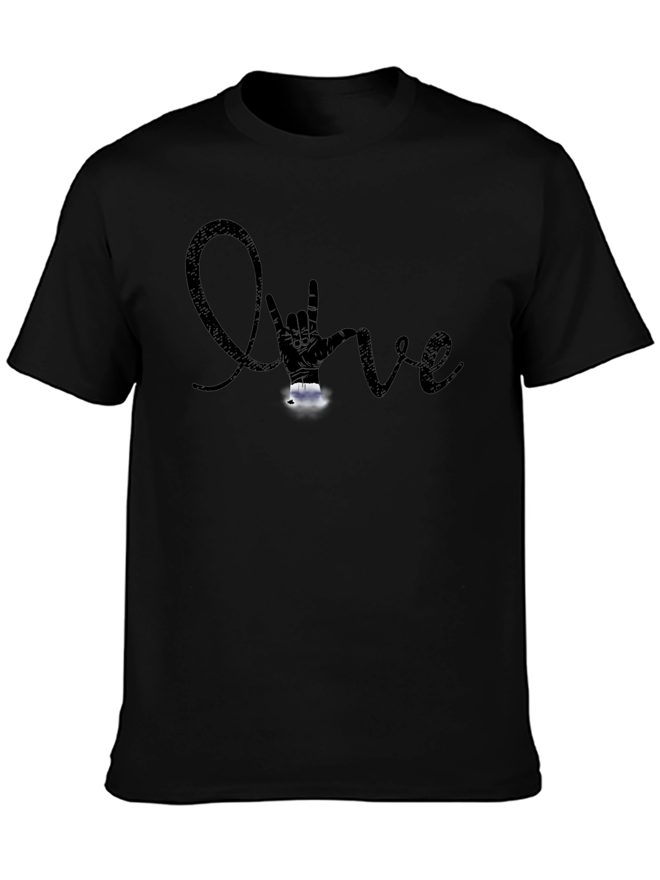 Love Sign Language Graphic Black T-Shirt