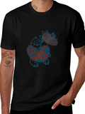 Black T-Shirt with Fingerprint Dragon Design