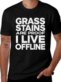 Grass Stains Offline T-Shirt - Humorous Graphic Tee