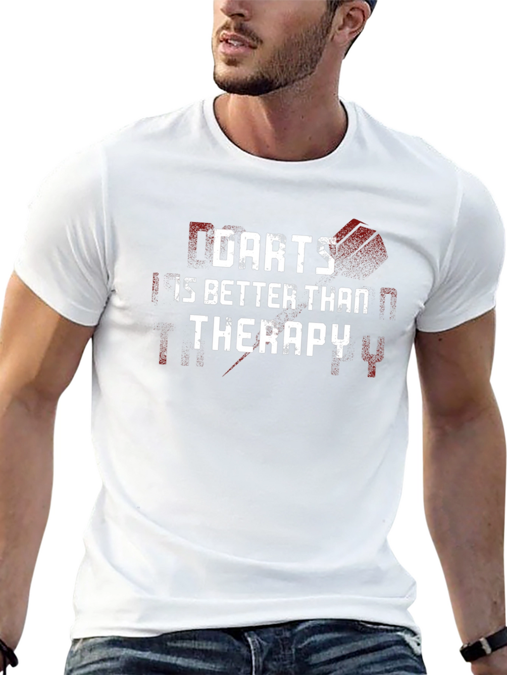Darts is Better Than Therapy Black Graphic Tee