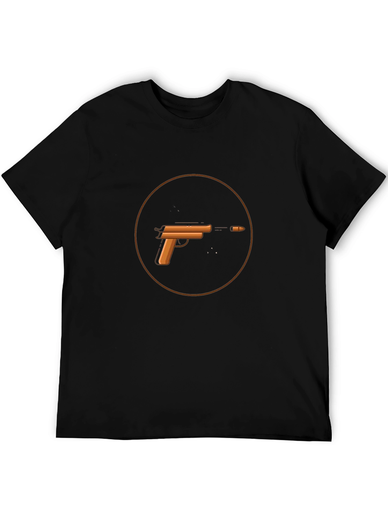 Gun Graphic T-Shirt - Casual Black Tee