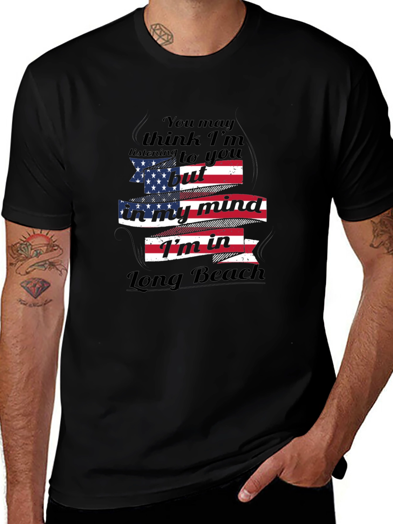 Long Beach Mind T-Shirt - Patriotic Design