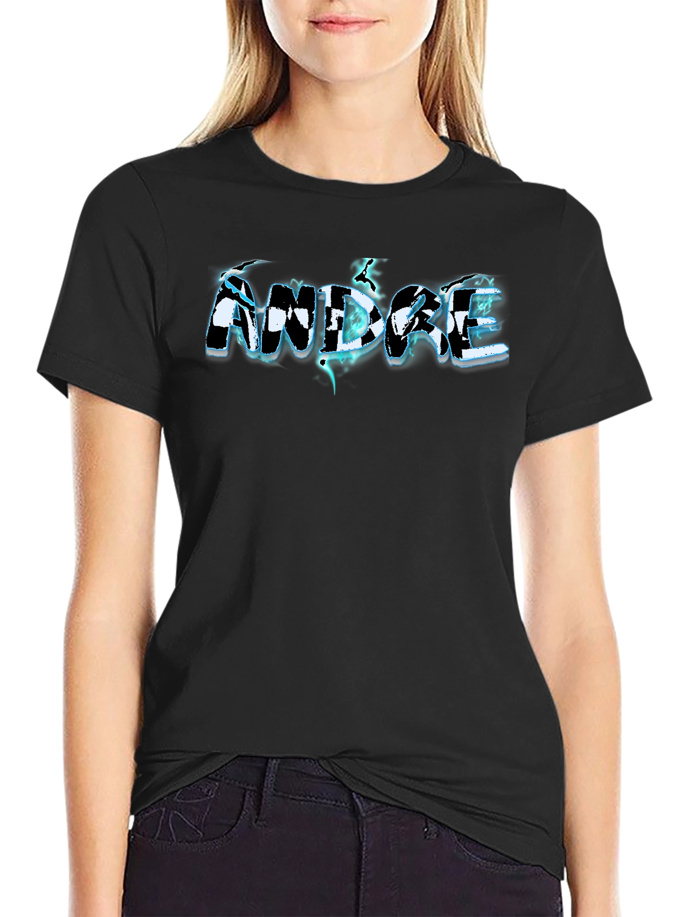 Stylish Andre Graphic Black T-Shirt