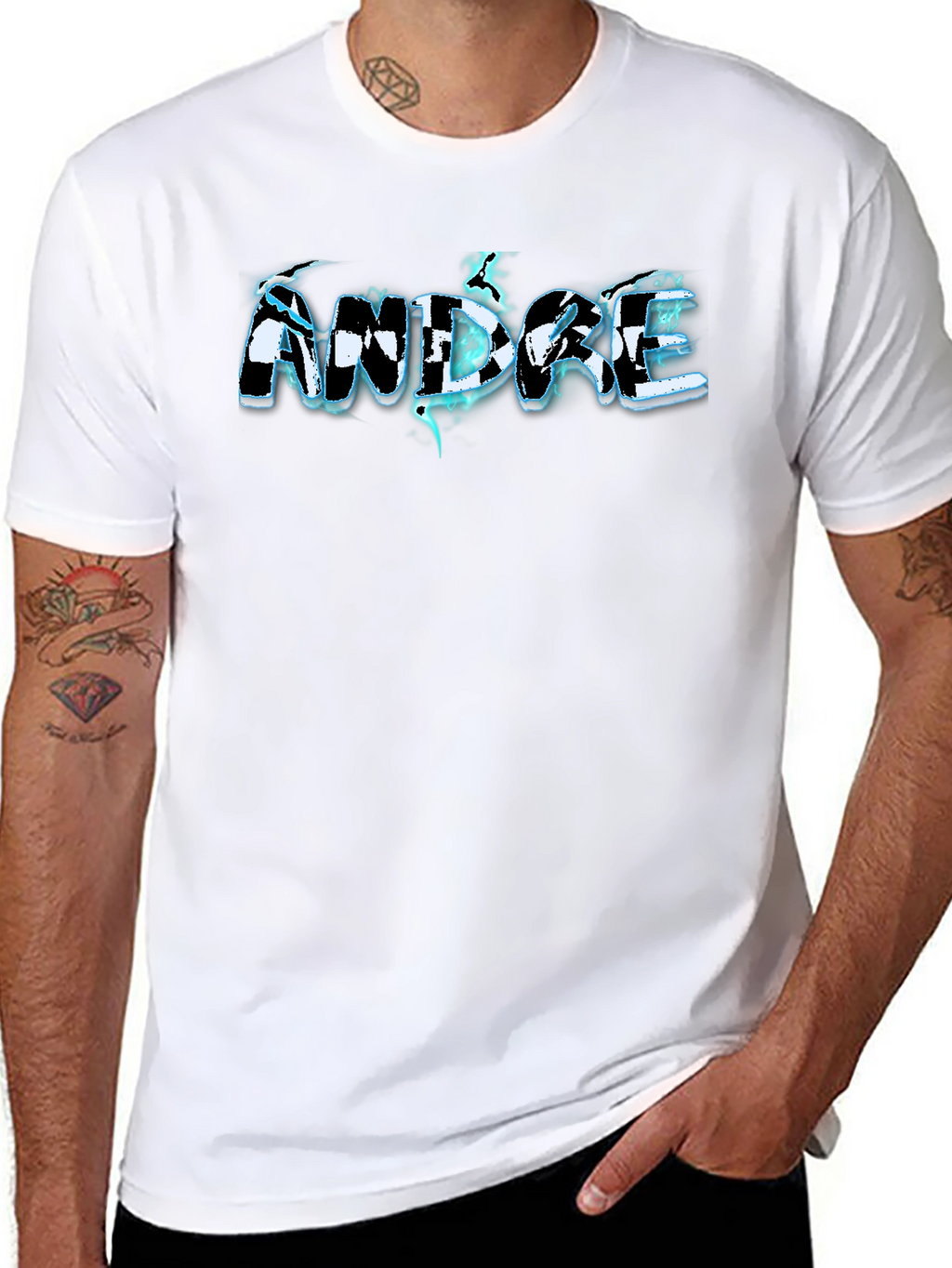 Stylish Andre Graphic Black T-Shirt