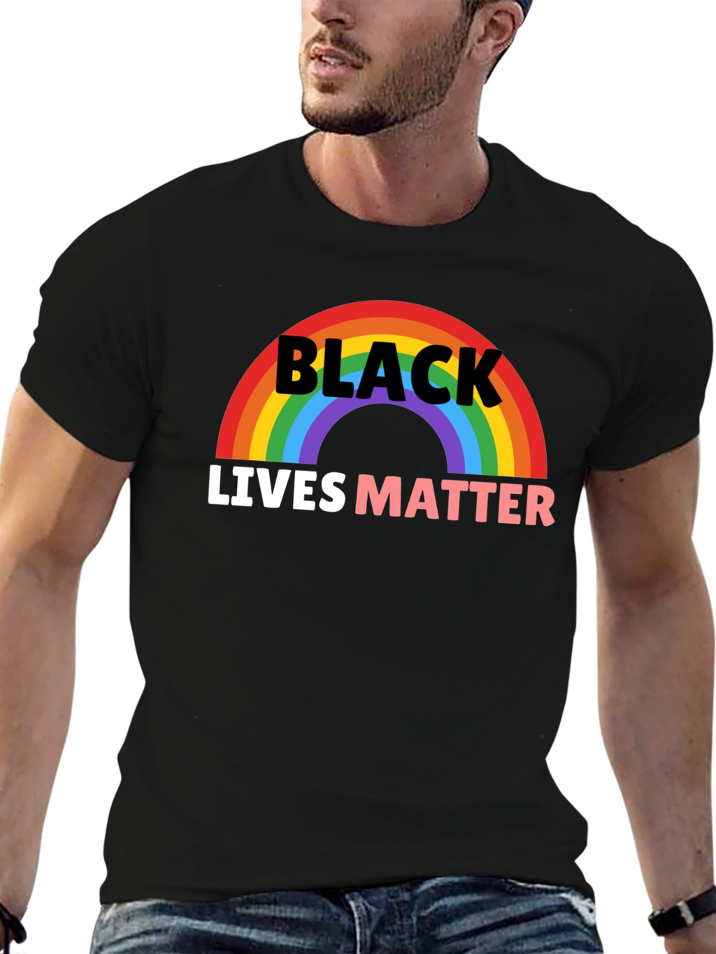 Black Lives Matter Rainbow Graphic Tee