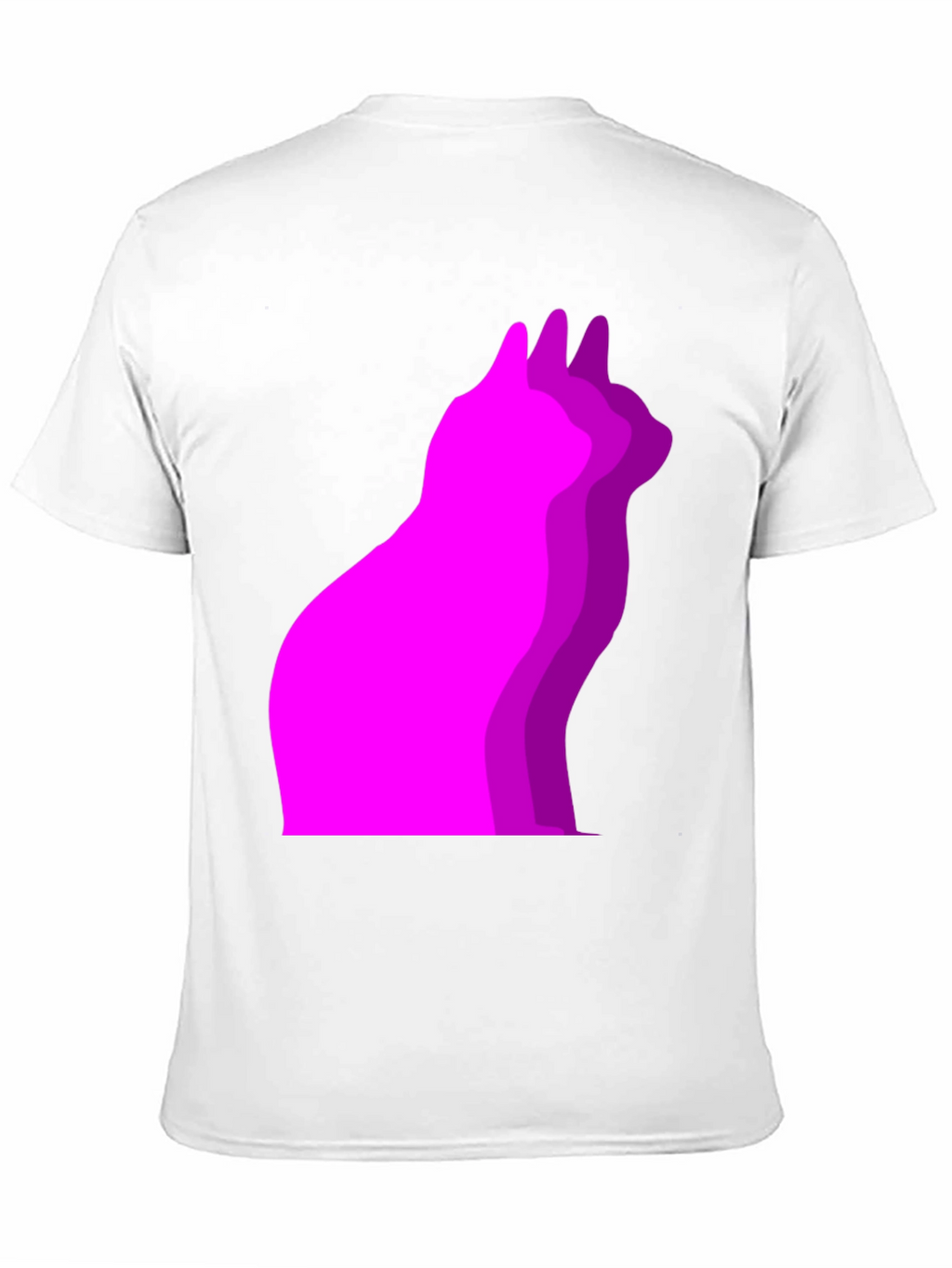 Cool Cat Outline Black T-Shirt