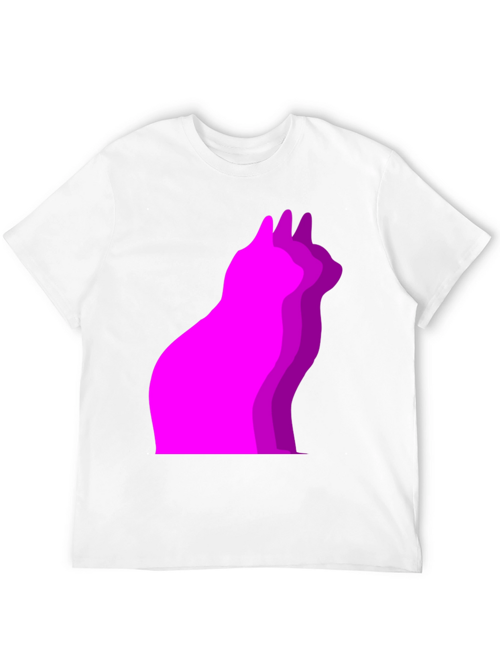 Cool Cat Outline Black T-Shirt