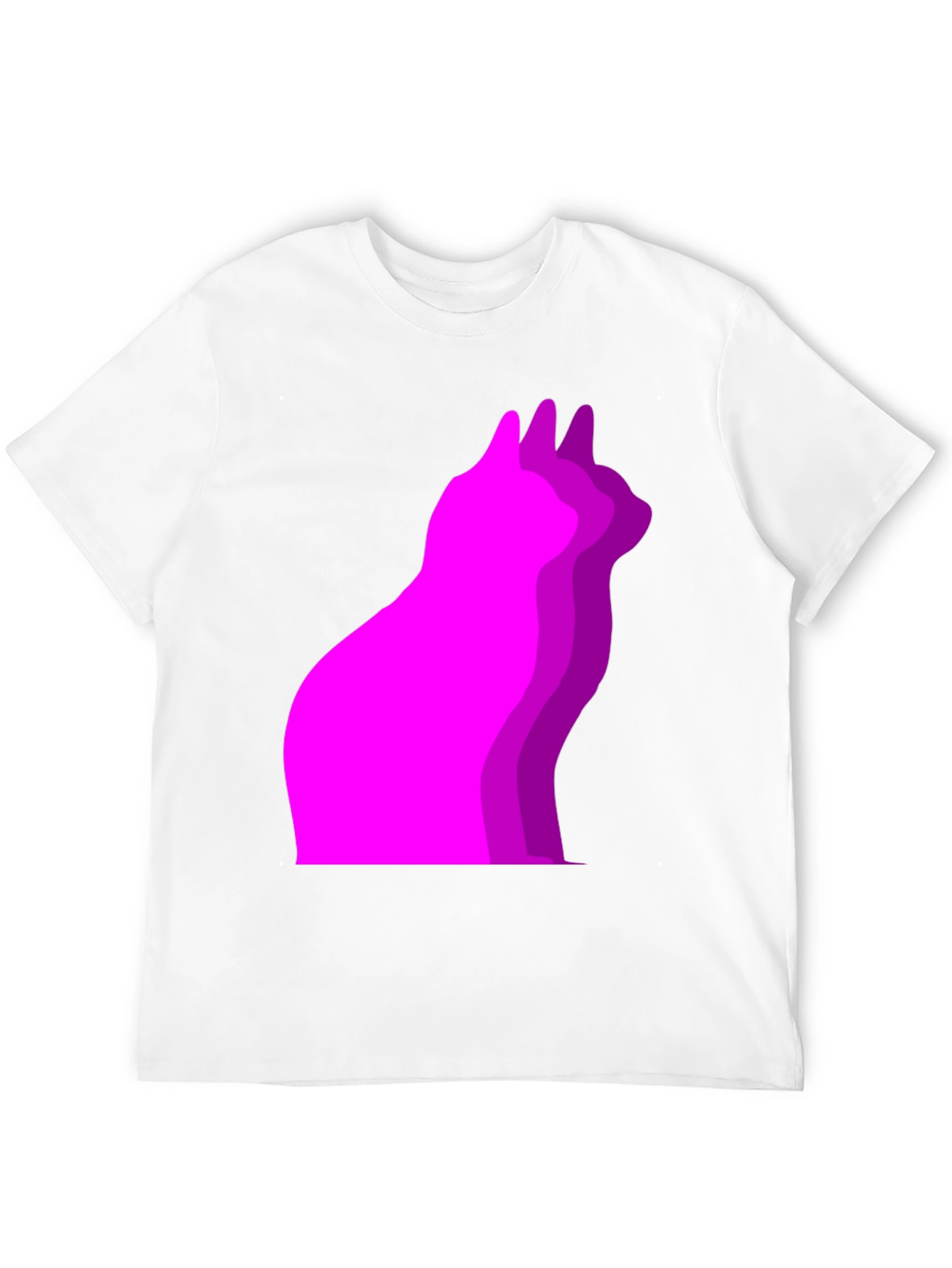 Cool Cat Outline Black T-Shirt