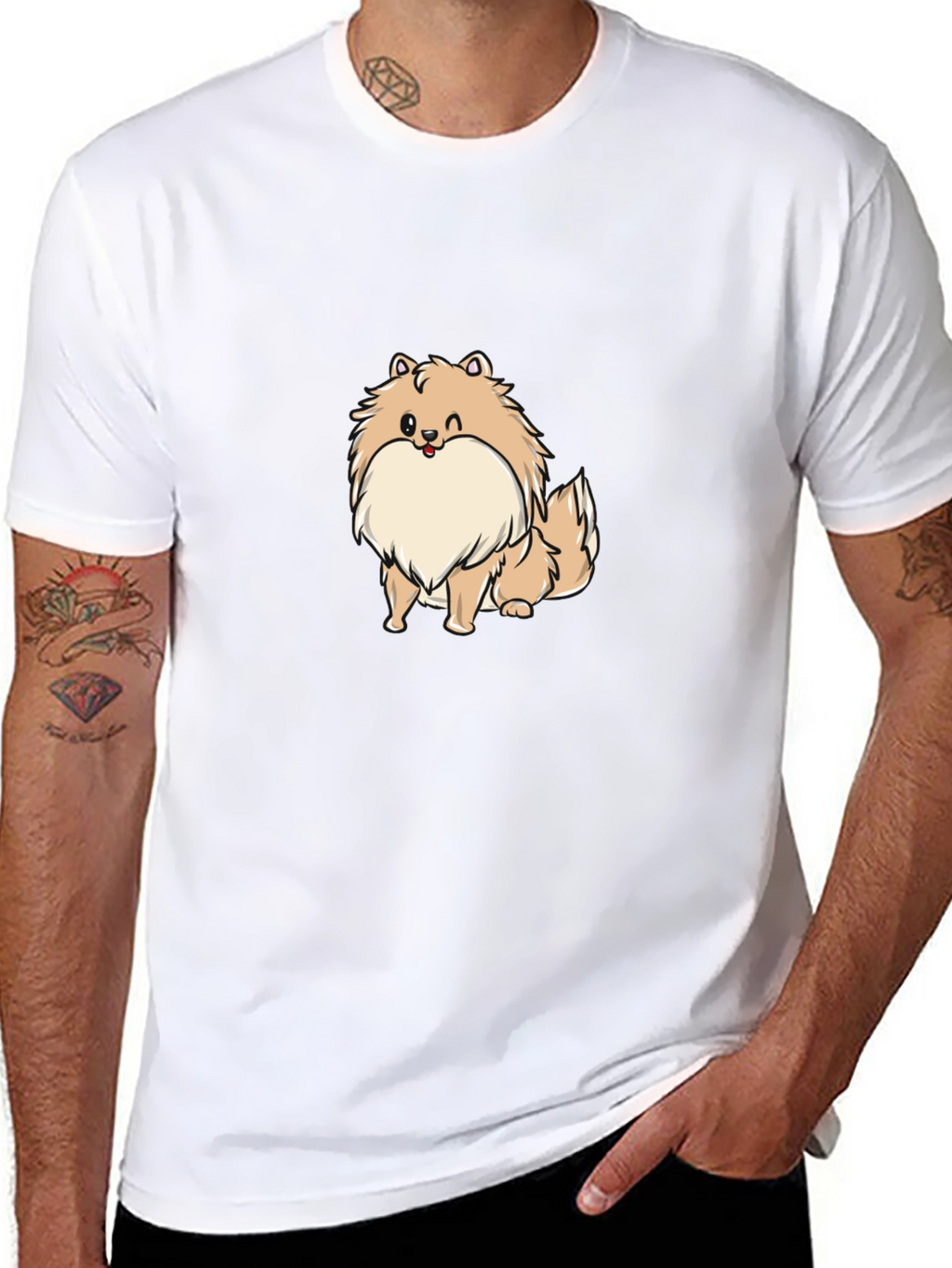 Dog Cartoon Black T-Shirt