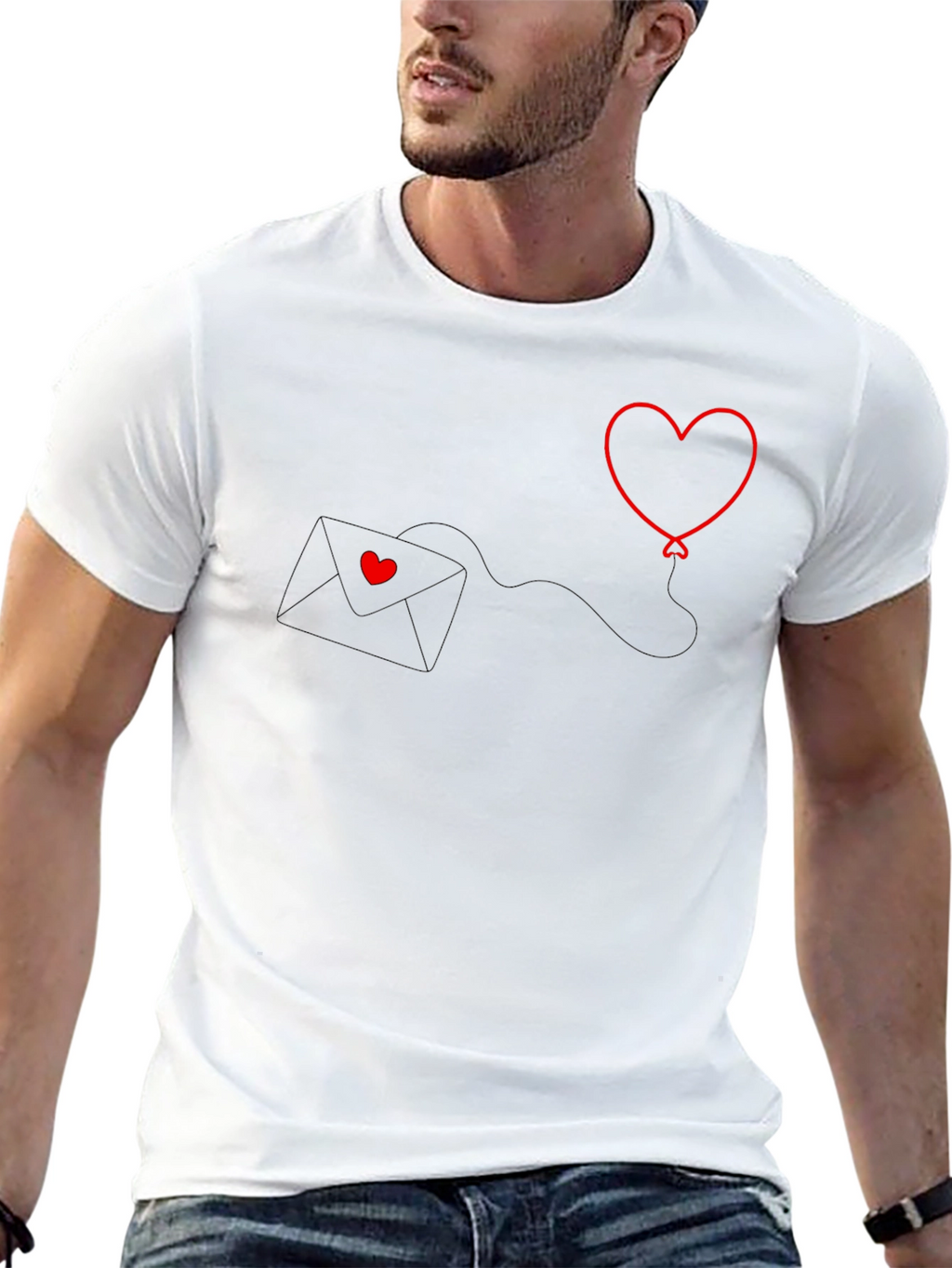 Heart Balloon T-Shirt: Love Letter Design