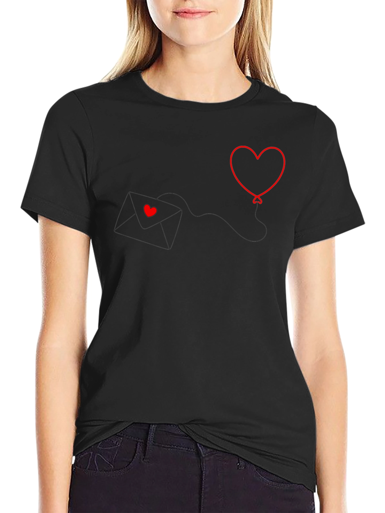 Heart Balloon T-Shirt: Love Letter Design