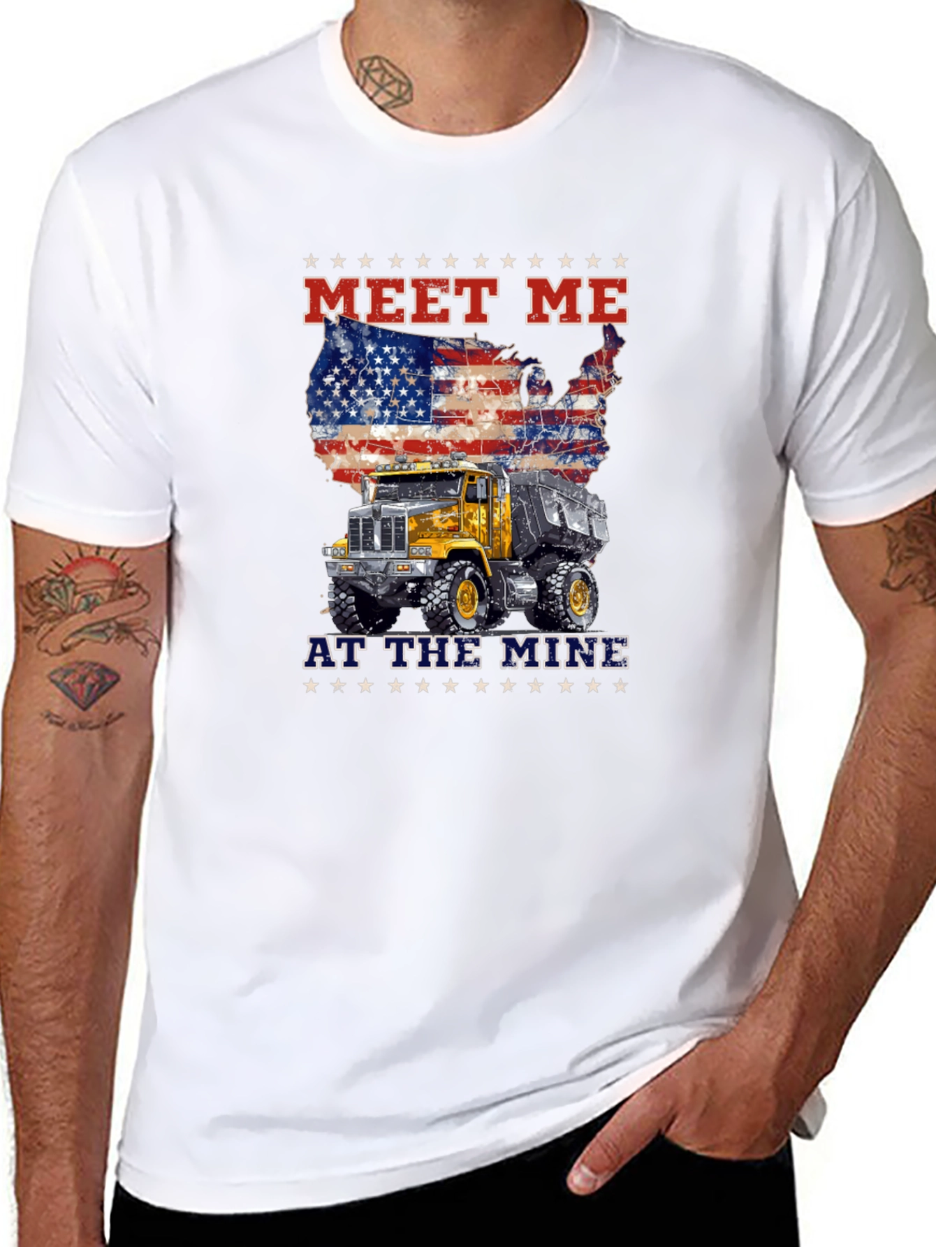 Meet Me At The Mine Patriotic Dump Truck T-Shirt