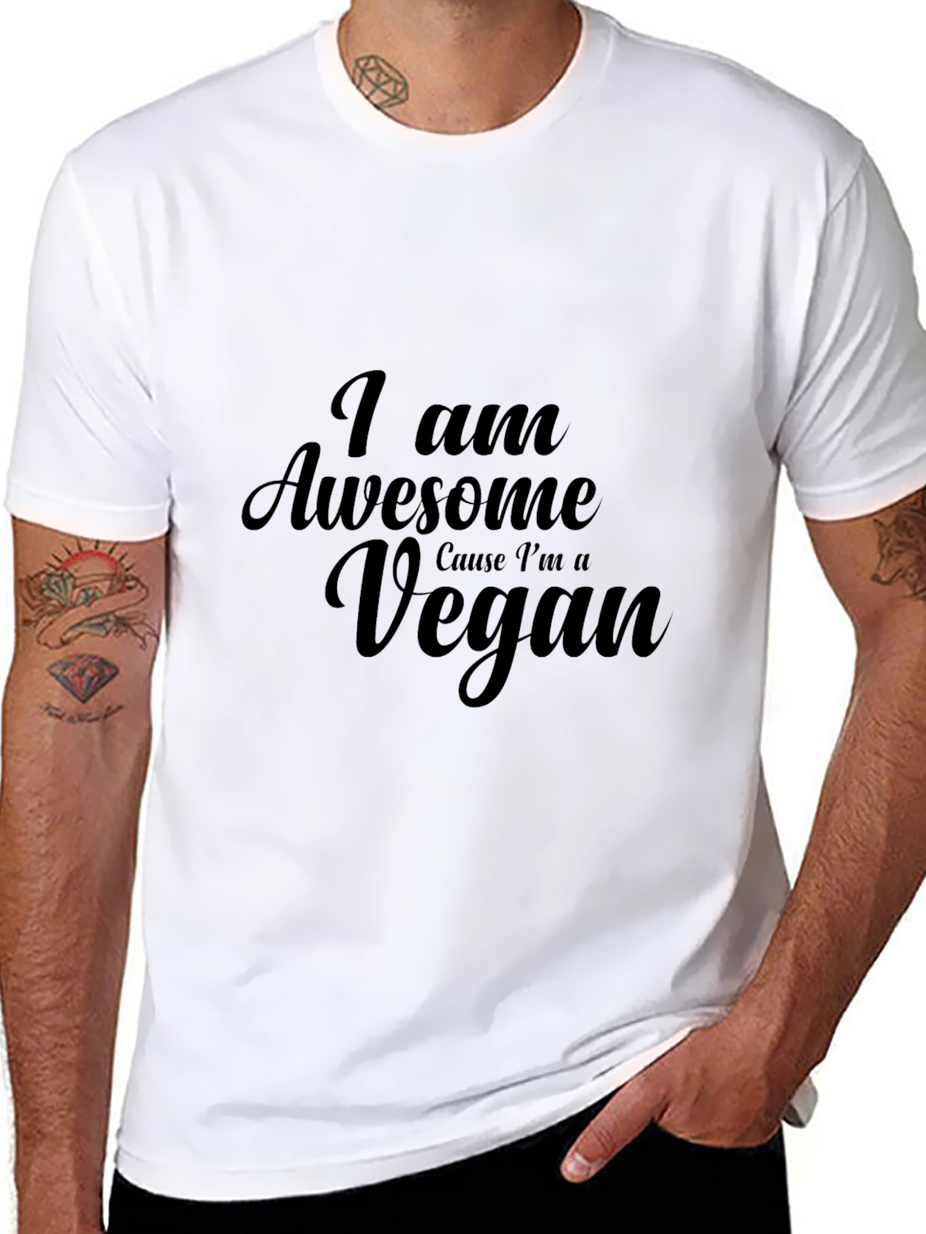 I am Awesome Cause Im a Vegan Black T-Shirt