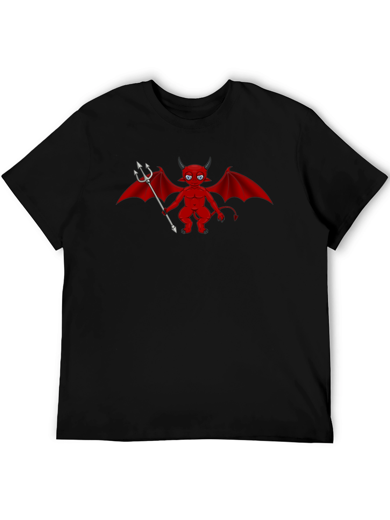 Cartoon Devil Graphic Tee - Black