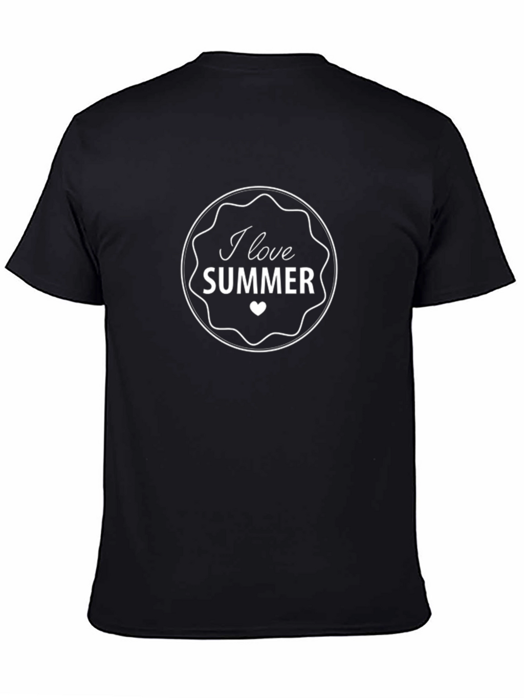 I Love Summer Graphic Tee - Black Cotton T-Shirt