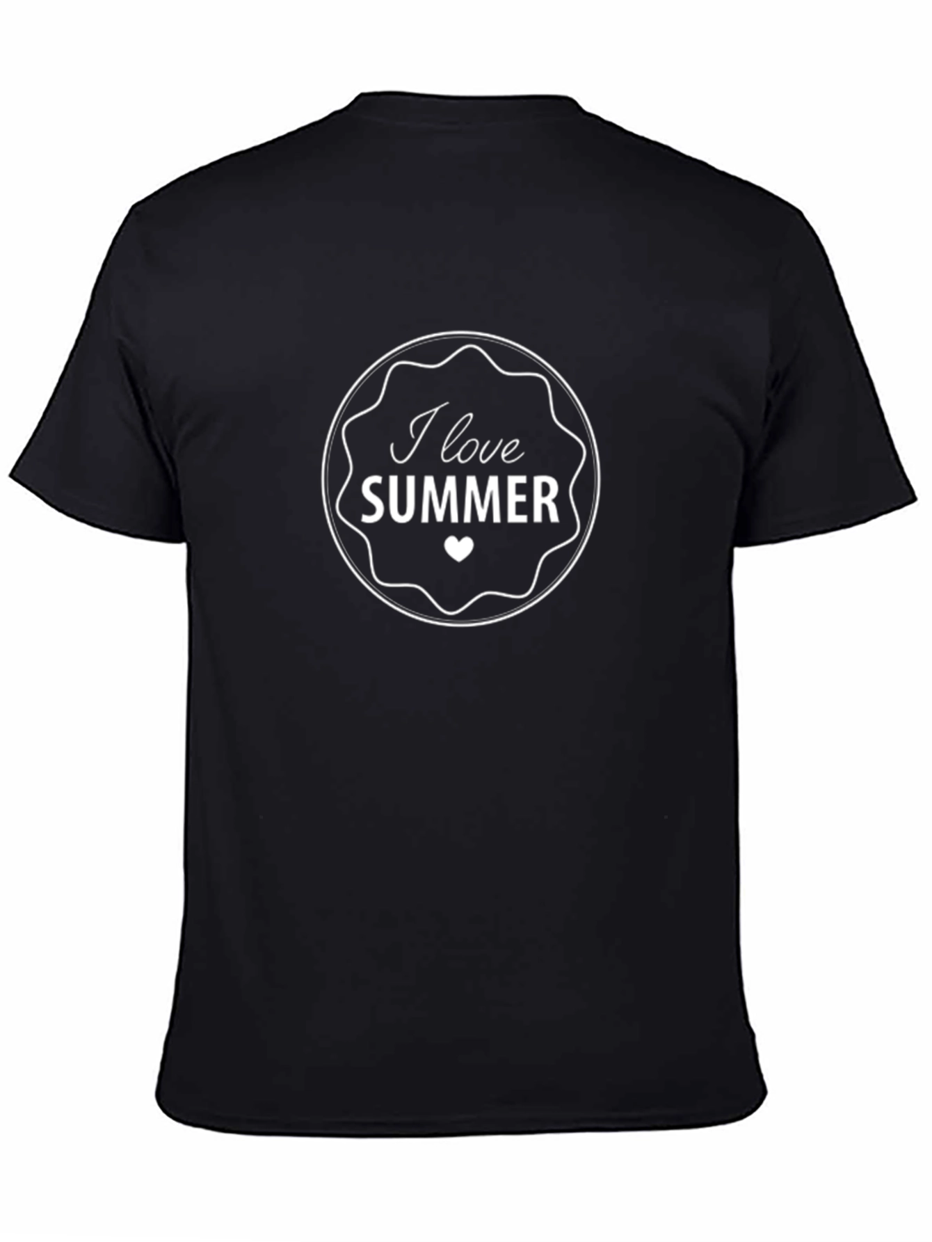 I Love Summer Graphic Tee - Black Cotton T-Shirt
