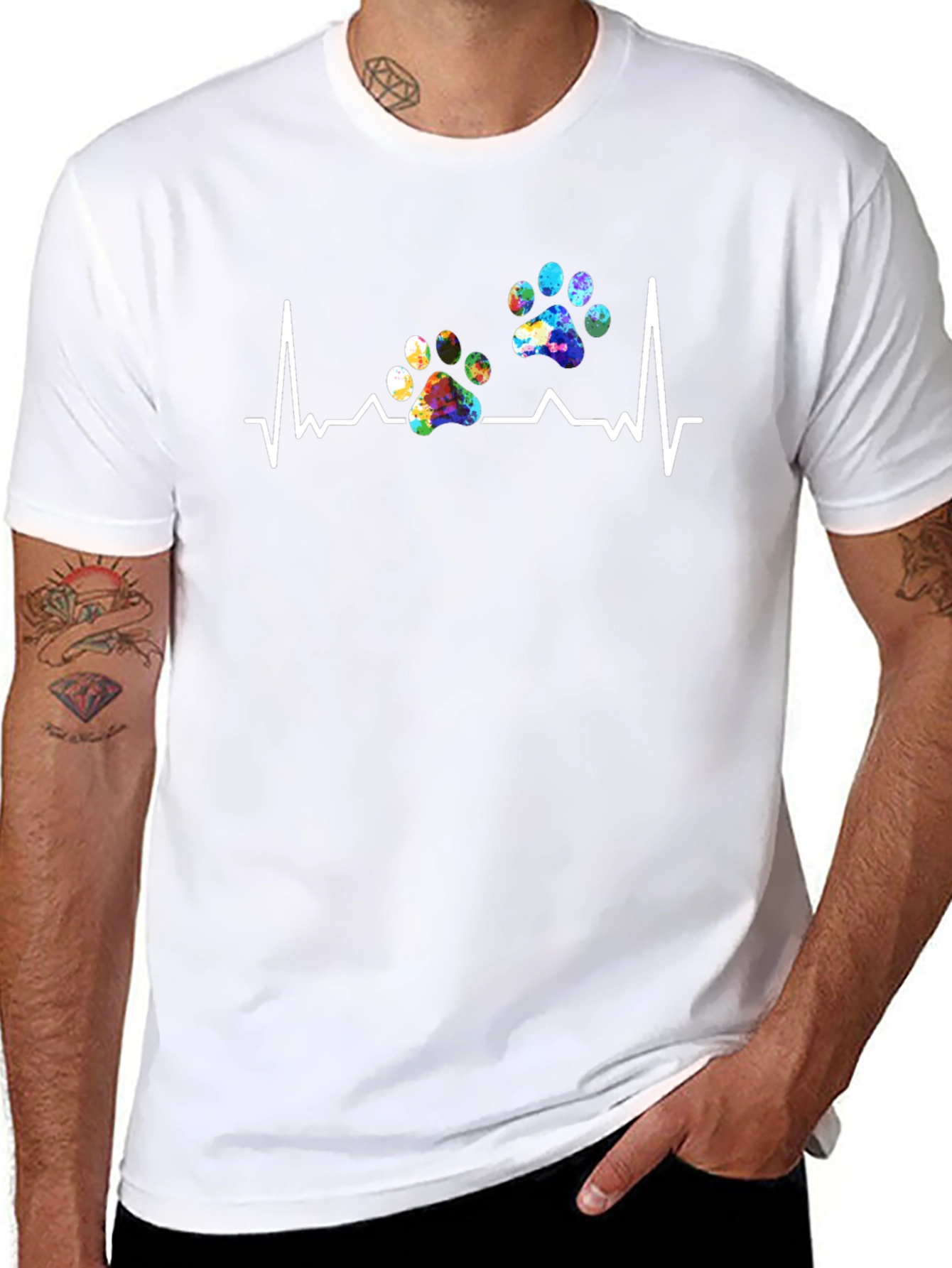 Dog Paw Heartbeat T-Shirt