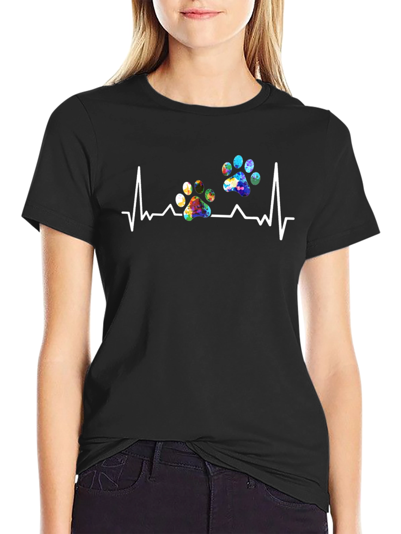 Dog Paw Heartbeat T-Shirt