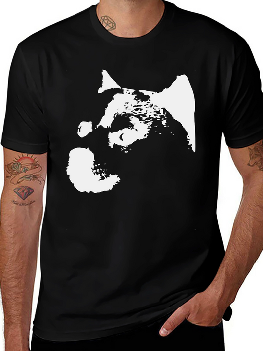 Abstract Dog Graphic Black T-Shirt