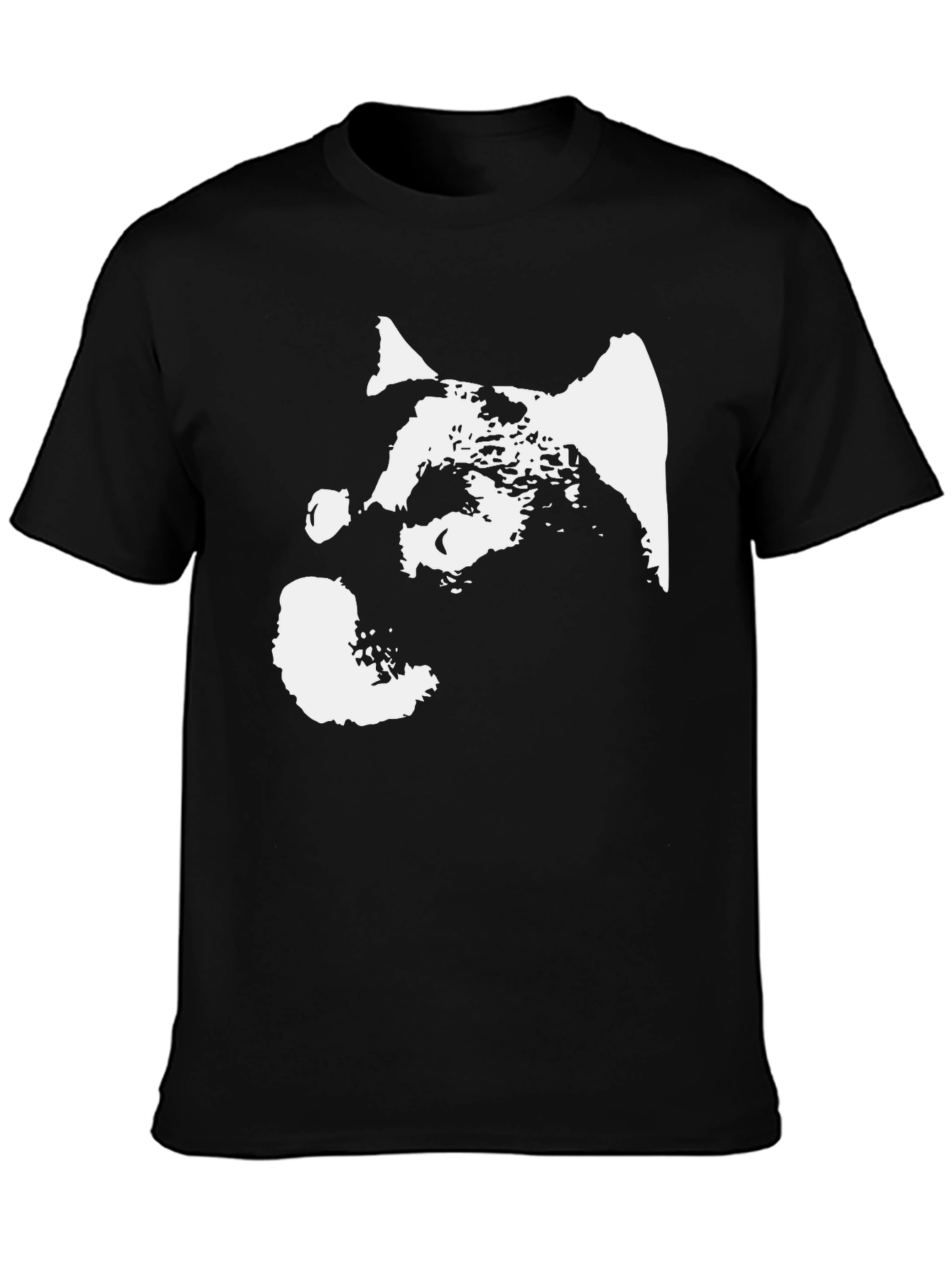 Abstract Dog Graphic Black T-Shirt