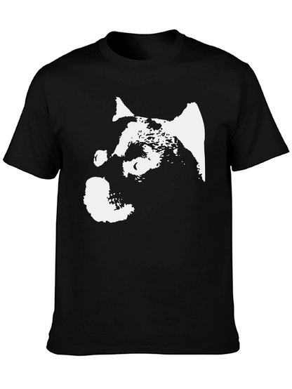 Abstract Dog Graphic Black T-Shirt