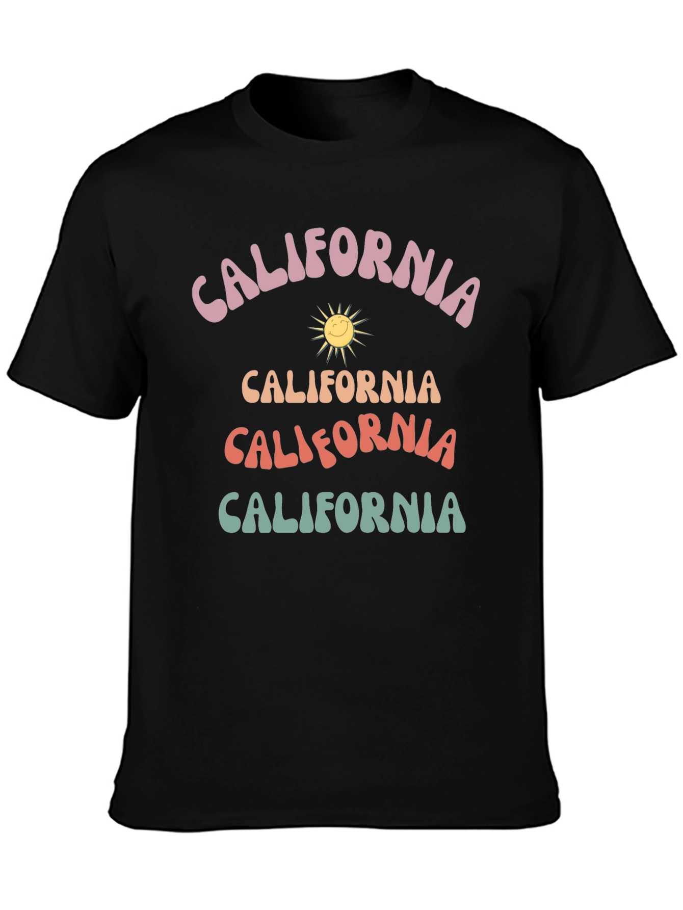 Retro California Graphic Tee - Black