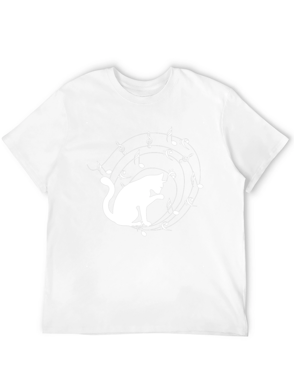 Cat Music Lover T-Shirt - Black Cotton Tee