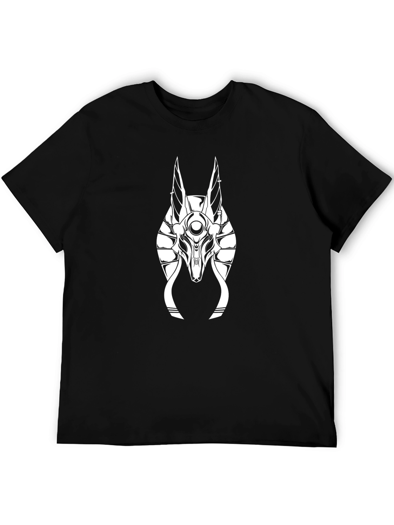 Anubis Head Graphic Tee - Black Egyptian Style T-Shirt