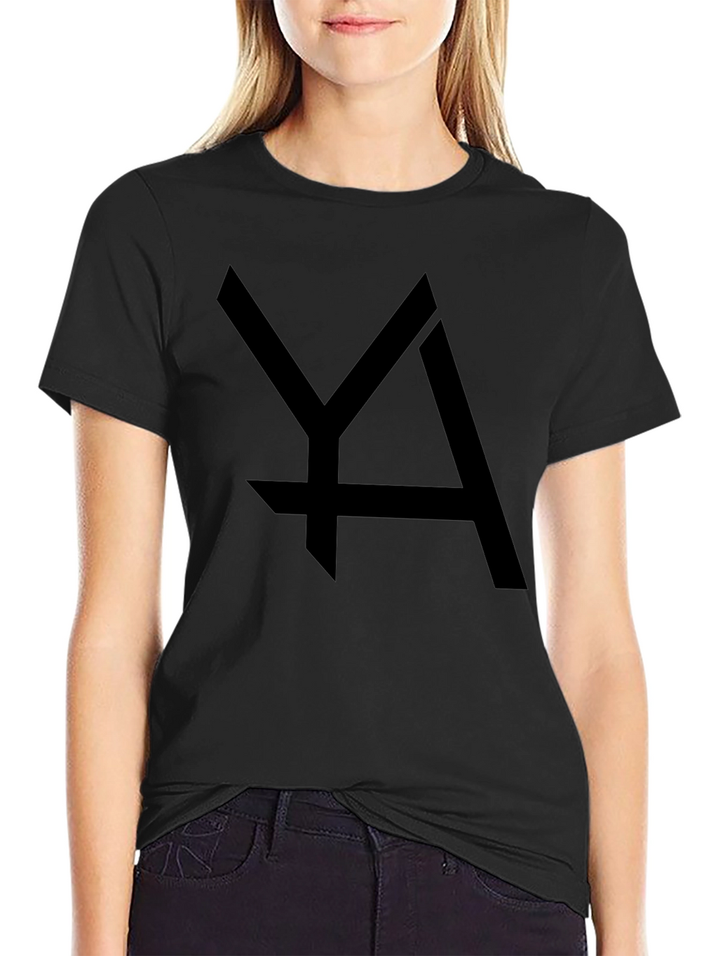 Minimalist YA Graphic Black T-Shirt