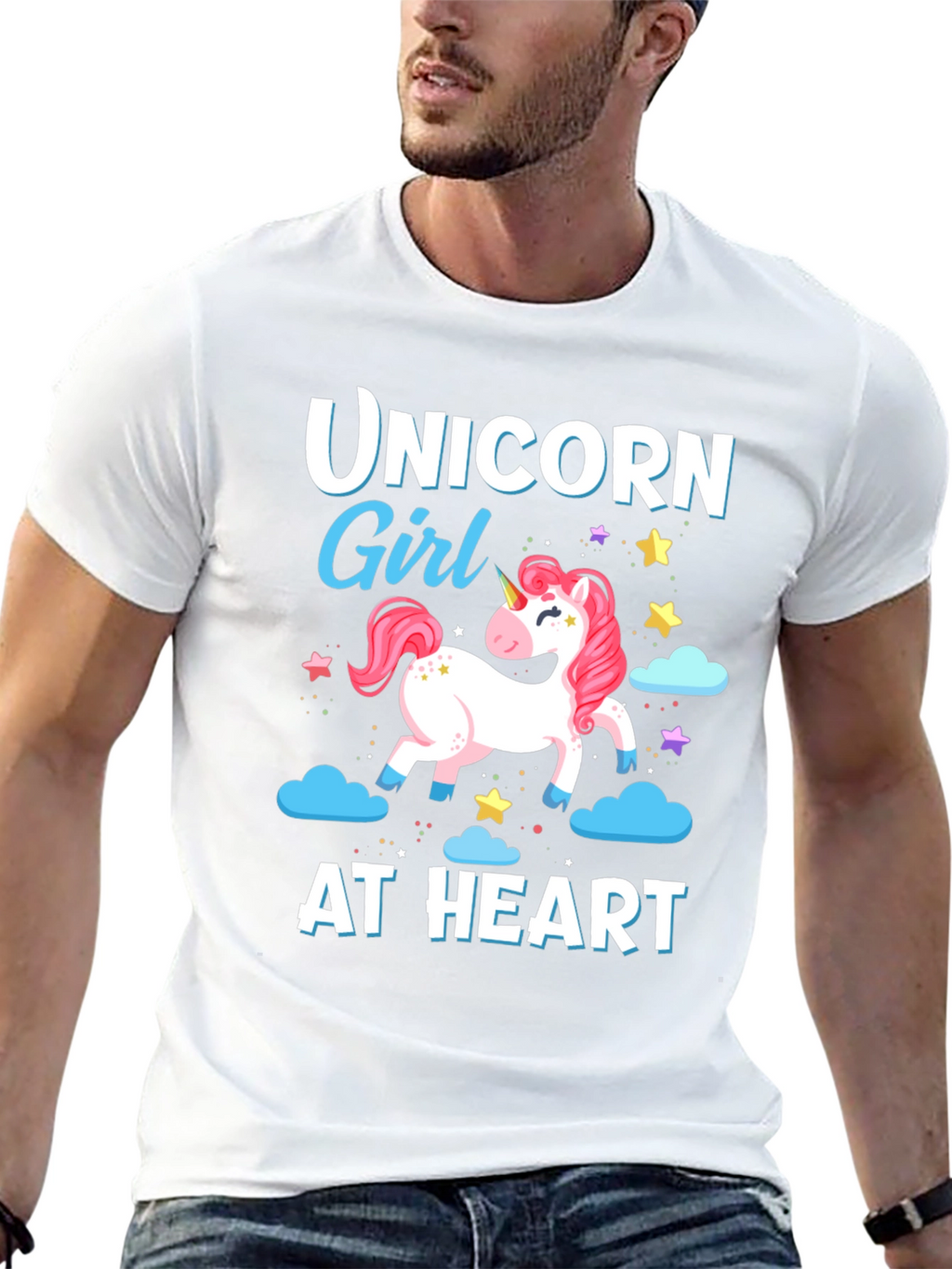 Unicorn Girl At Heart Graphic T-Shirt