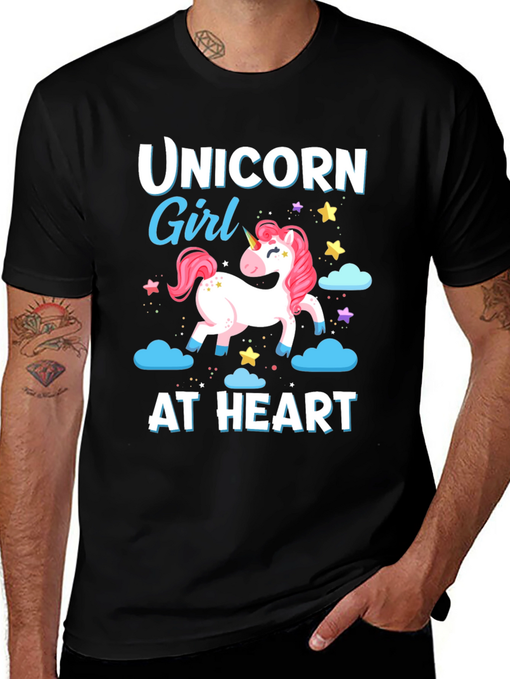 Unicorn Girl At Heart Graphic T-Shirt