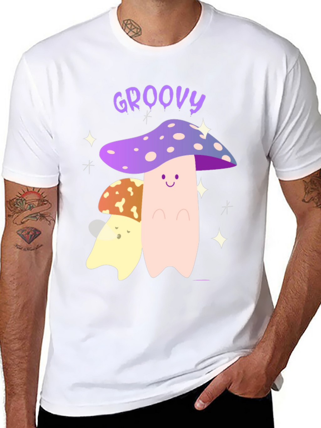 Groovy Mushroom Graphic Tee - Funky T-Shirt
