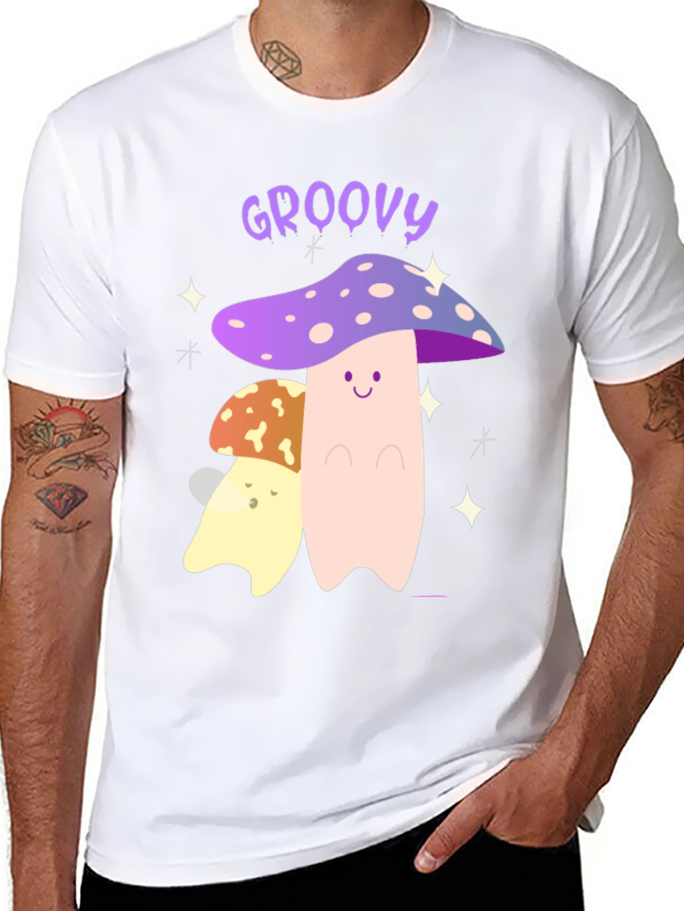Groovy Mushroom Graphic Tee - Funky T-Shirt