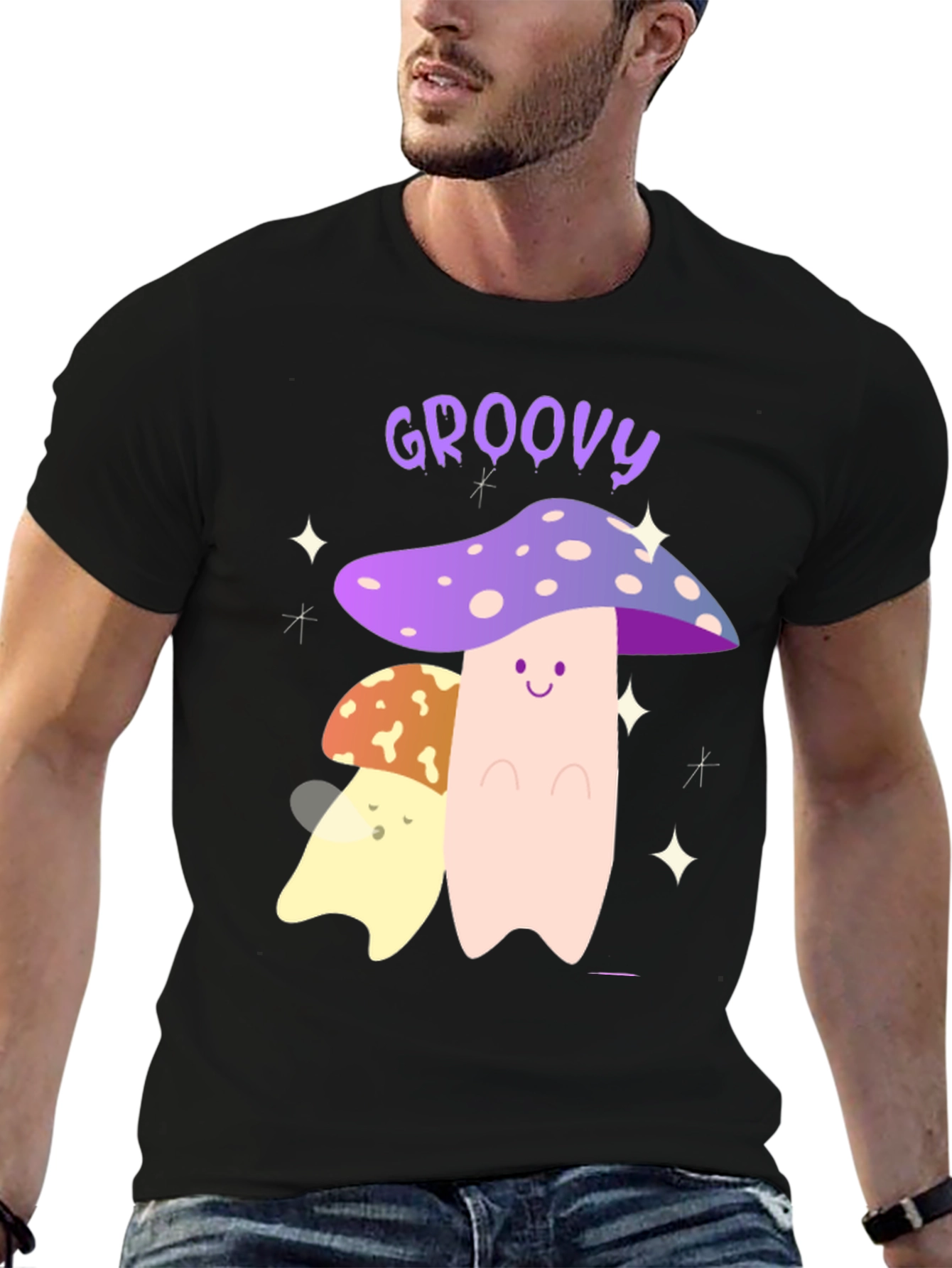 Groovy Mushroom Graphic Tee - Funky T-Shirt