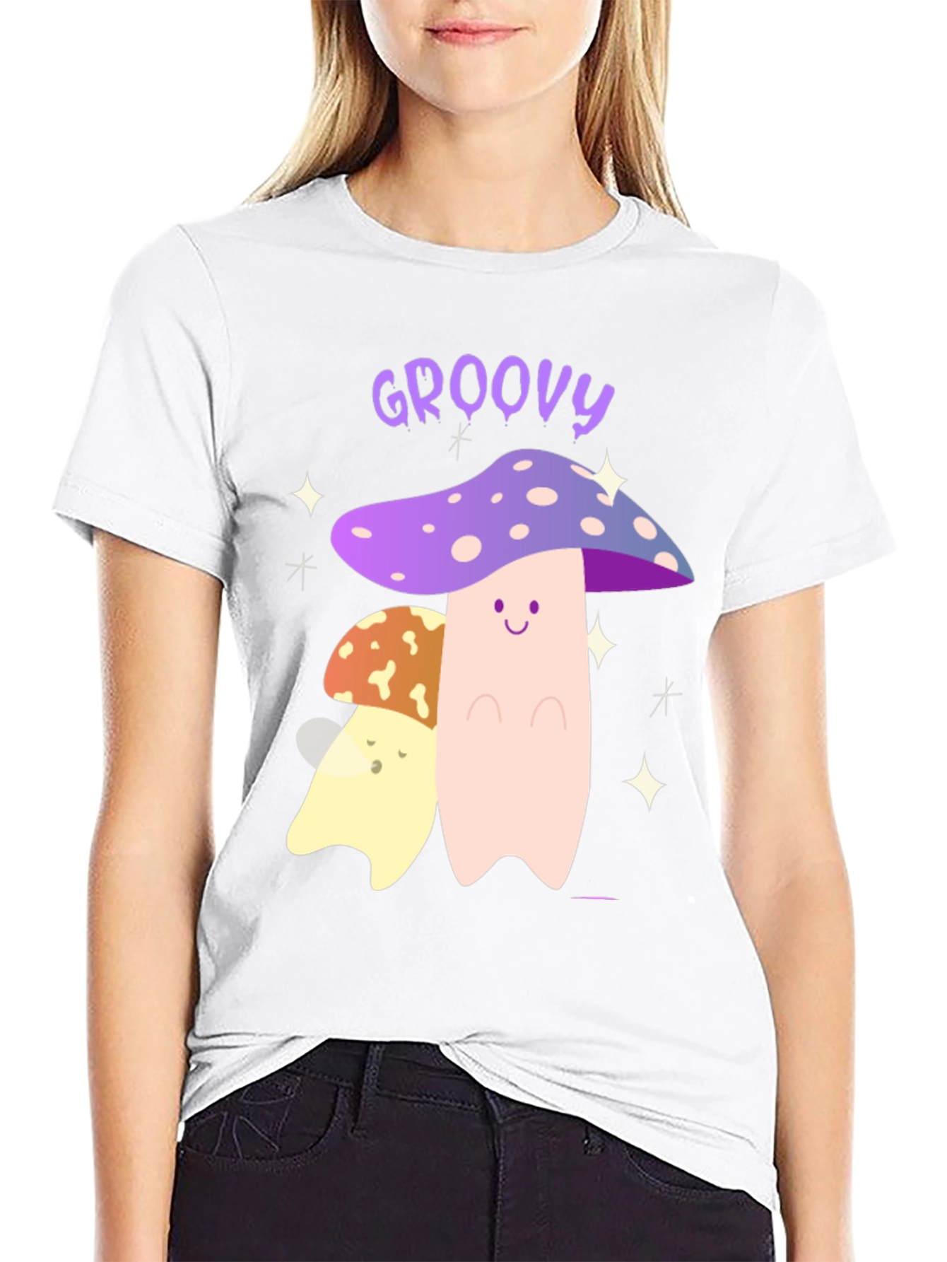 Groovy Mushroom Graphic Tee - Funky T-Shirt